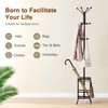 Hoctieon Coat Rack Freestanding, Coat Tree with Umbrella Holder, Metal
