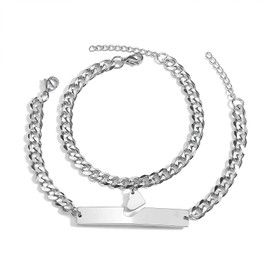 QWONEKOU Pulseras de Amor para Pareja,Pulsera Amor Charm Couple Cuba Titanio Hip Hop,Regalos para Mujer y Regalos para Hombre Perfecto – Joyería de Moda 30027