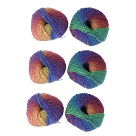 TEHAUX 6rolls Colorful Wool Yarn Rainbow Knitting Yarn for Sewing Hand Knitting Accessories for Crafting Hats Socks and Toys Easy to Work