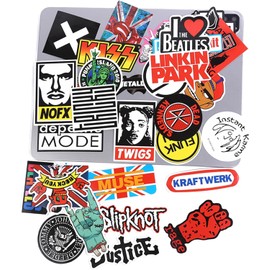 Rock Band Stickers Heavy Metal Laptop Decals(50pcs) Vinyl Band Stickers for Adults, Rock Stickers and Decals, Guitar Stickers, Rock Music Stickers, Heavy Metal Gifts for Men