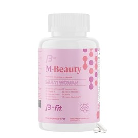 B-FIT B M-Beauty Vitaminas para Mujer - 60 Cápsulas de 683 mg - Suplemento Alimenticio de Vitaminas y Minerales - Multivitamínico para Mujeres - Sin azúcares - Piel Radiante