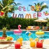 Hello Summer Banner,Summer Party Decorations with Flamingo Pattern Summer Garland