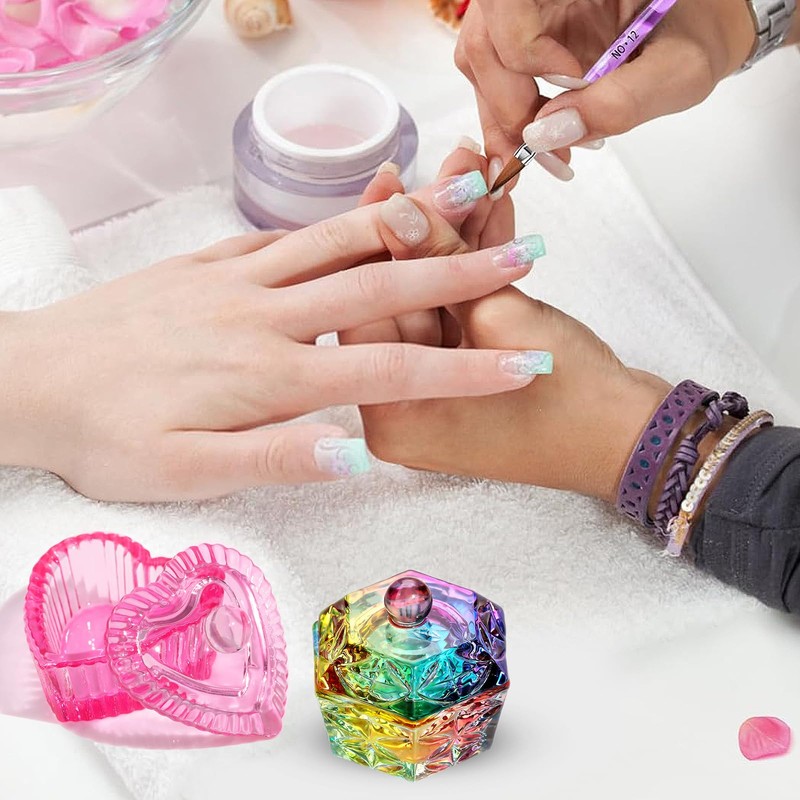 Nails Art Glass Acrylic Dappen Dish Crystal Bowl Liquids Crystal