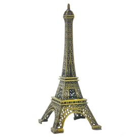 Vroxdrez Paris Eiffel Tower, Metal Craft Architecture Model, Artistic Landmark in Antique Bronze Look, Collector's Figure, Model Component & Souvenir with Artistic Flair for Home and Office (15 cm)