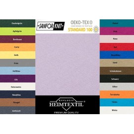 EXKLUSIV HEIMTEXTIL Jersey Fitted Sheet Premium Brand 120 x 200 cm Lilac