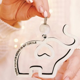 Friendship Sisterhood Elephant Ornament with Story Card, Elephant Ornament for Women Tribe, Friendship Gifts for Best Friends and Sisters (6PACKS)