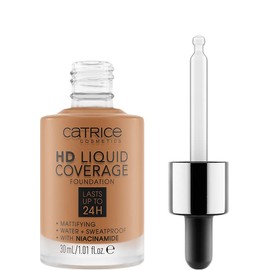 Catrice HD Liquid Coverage Foundation, Make Up, No. 080 Caramel Beige, Nude for Combination Skin, Glossy Absorbent, Long-Lasting, Matte, Vegan, Oil-Free, Waterproof (30 ml)