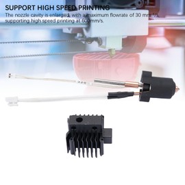 Generic 3D Printer Hotend Kit for Ender 3 V3 Plus, 0.4mm Quick Swap Nozzle 60W Hotend Print Head Ceramic Heater Hot End Kit with Heatsink, Extruder Mini Hotend Heater Tube Thermistor