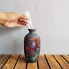 RAAQUU Koban Vase 7" - Handmade Raku Ceramic with Water