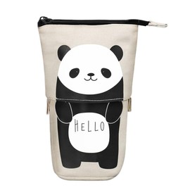 Tsathoggua Canvas Telescopic Pencil Case Stationery Bag for Boys Girls Students Pencil Case Panda Cute Pencil Case for Office School, White, stationery bag