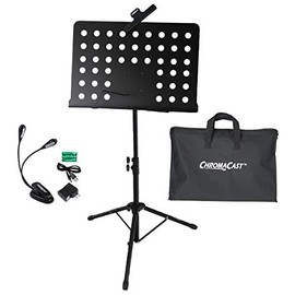 ChromaCast FBA CC-PS-MSTAND-KIT-1 Pro Series Metal Stand Performance Pack with Carry Bag, Music Sheet Clip On Adjustable Light