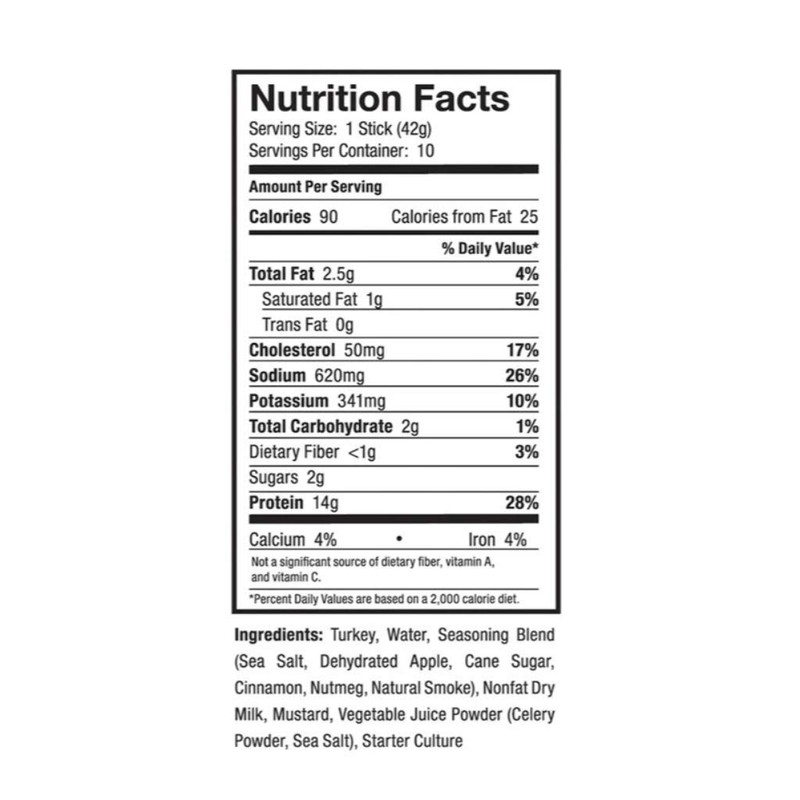 Ostrim Turkey Jerky Snack Sticks-Applewood Flavor, 1.5 oz (Pack of