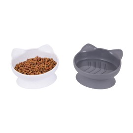 Kitty City Large Slow Eat Raised Cat Ear Bowls (Modern) 2 Pack