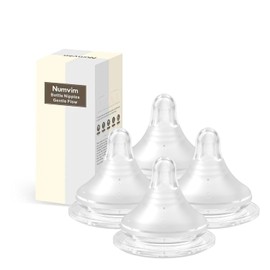 Protector de silicona para biberón con punto de enganche, flujo suave, sensación natural (1m+, S, 4 unidades)