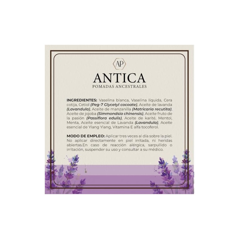 ANTICA Pomada de Lavanda 45 g c/u Bálsamo Corporal para