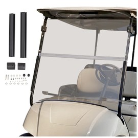 ECOTRIC Tinted Windshield Compatible with 2007-2016 Yamaha Drive G29 Gas or Electric Models Folding Down Impact Resistant Windshield 38.75"W x 35.75"H