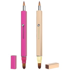 Retractable Dual-ended Lipstick Brush (Gold + Pink)