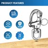 NECMETU Snap Shackle 316 Stainless Steel Swivel Shackle Sailing Halyard,