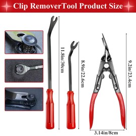 Clip Removal Tool, 3 Pcs Auto Clip Pliers Set & Fastener Remover, Car Trim Rivet Removal Pry Tool, Auto Upholstery Combo Repair Kit with Storage Bag for Car Door Panel Dashboard
