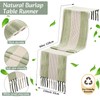 Gandeer 6 Sets Boho Round Woven Placemats Embroidered Striped Tassel