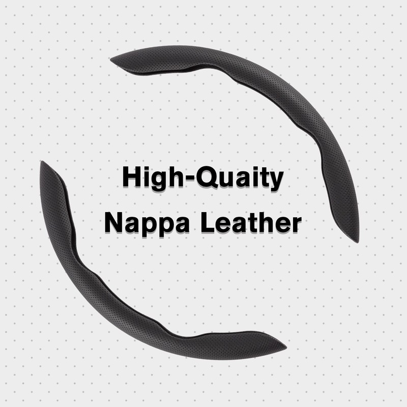 Amiss Car Nappa Leather Steering Wheel Cover, Car Interior Accessories,