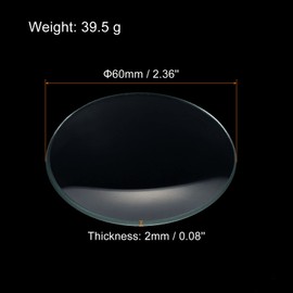 PATIKIL 60 mm Diameter Watch Glass, 3 Packs Beaker Cover Smooth Edges Chamfered Arc for Laboratory, Transparent