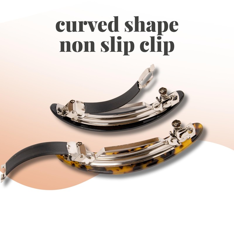 Basic Sense Large Metal Hair Clips for Women, Oval -
