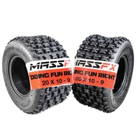 MASSFX 20x10-9 Rear Tire for All-Terrain (ATV), Utility-Task (UTV), and Side-by-Side (SxS) Vehicles - 4-Ply with 15mm Tread Depth 20x10x9(2 Pack)