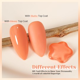 TUTUYU Orange Gel Nail Polish, 15ML Pumpkin Orange Gel Polish for DIY Nail Art at home or Manicure Salon,Summer Fall Color Gift for Girl Women - GP0045