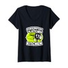 Womens Stay Out of the Kitchen 3D Text Design V-Neck