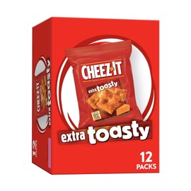 Cheez-It Cheese Crackers, Baked Snack Crackers, Office and Kids Snacks, Extra Toasty, 12oz Box (12 Packs)