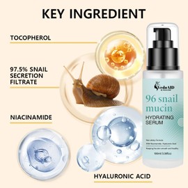 (1Pc) VedoAID Snail Mucin 96% Repair Essence: Advanced Hydrating Serum for Skin Repair, Anti-Aging, and Discoloration Correction (100ml)