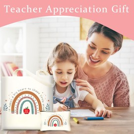 Teacher Christmas Gifts for Women,Teacher Appreciation Gifts,Teacher Canvas Tote Bags,Thank You Gifts for New Teacher