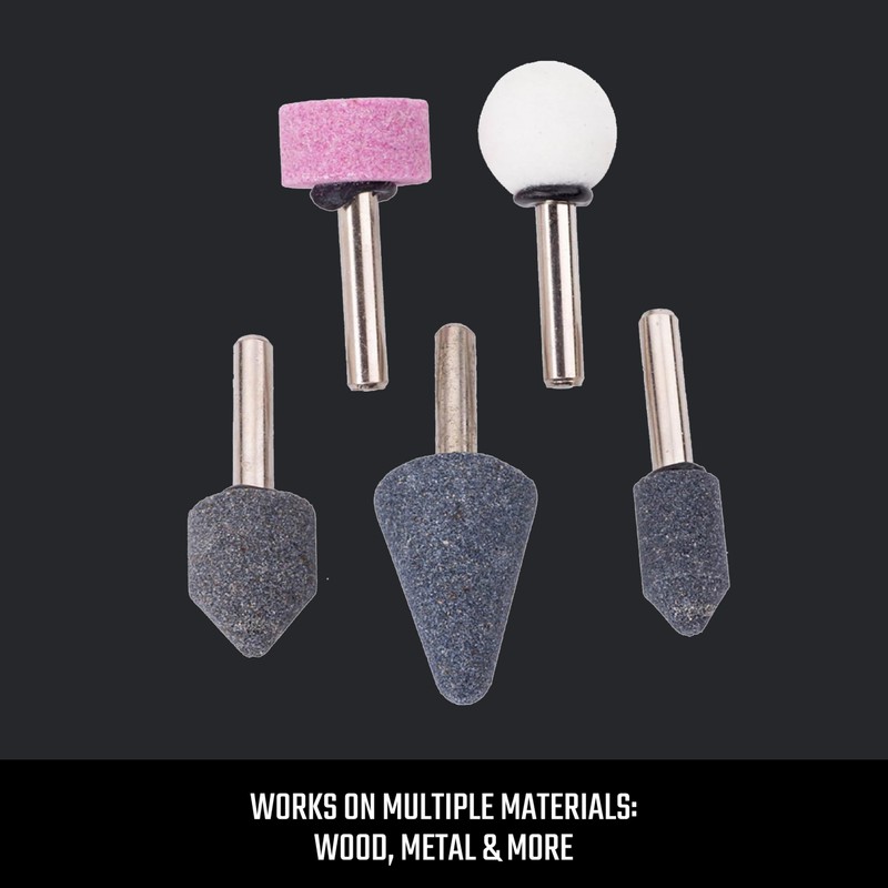 CRAFTSMAN 5-Piece Grinding Stones, 1/4-Inch Shank, 25,000 RPM, for Angle