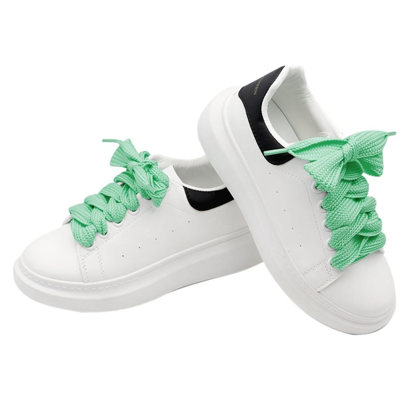 Elerevyo 1 Pair Solid Flat Shoelaces Thick Shoe Laces Wide