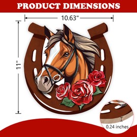 Bolisom Kentucky Derby Horse Racing Front Door Sign, Horseshoe Run for The Roses Wood Door Hanger Outdoor Outside Porch Decor, Churchill Downs Wooden Wreath Indoor Wall Hanging Decoration