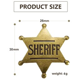 Bohue Mental Western Sheriff Badge School Carnival Prizes Deputy Children's Sheriff Badge Cowboy Party Decoration Badge for Kids Adult