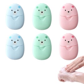 WUSJCOF 300 Stücke Mini Reisen Papier Seifenblätter, Papier Seife, Tragbare Seife mit Kunststoffbox, für Unterwegs Reisen Camp Outdoor Wandern, Klein und Leicht zu Tragen