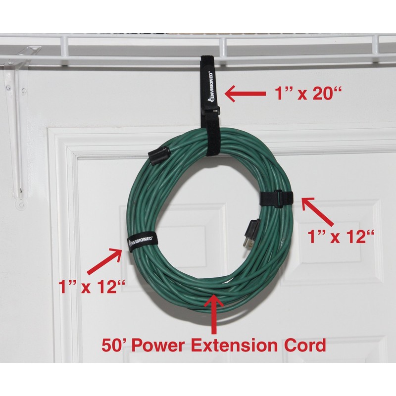 Elastic Reusable Cinch Straps 3/4"x8" - 10 Pack Hook and