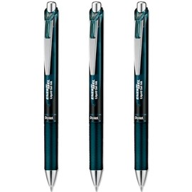 Pentel EnerGel XM Special Edition - BL77 A2-0.7mm Tip Nib - Retractable Liquid Gel Ink Rollerball Pen - 54% Recycled (Pack of 3, Indigo Black)