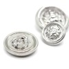 Lion Silver Metal Shank Buttons - 12 Pcs - 3