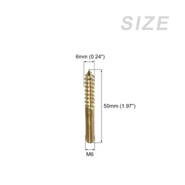 METALLIXITY Double Ended Screws (M6x50mm) 10pcs, Hanger Bolts Carbon Steel Self-Tapping Double Sided Screws - for Home Repairs