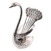 Swan Base Holder with 6pcs Elegant Ice Cream Spoons Teaspoons