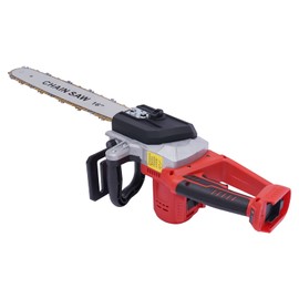 Cordless Chainsaw, Chain Saw for Trees, 16-Inch Electric Logging Saw qith High Wear-Resistant Chain, Red