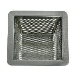 GSW Stainless Steel Floor Sink Drain Strainer 10”W x 10”L x 5”H - Perfect for Restaurant, Bar, Buffet (5"H SS)