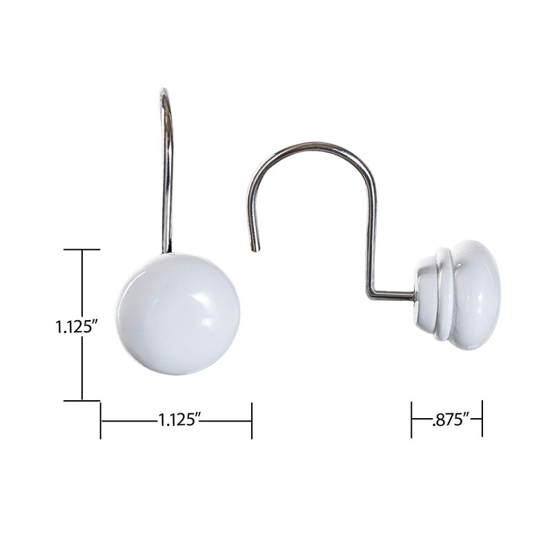 Creative Scents White Shower Curtain Hooks - Set of 12