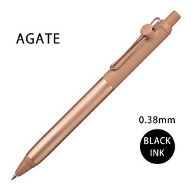 三菱鉛筆 uniball ZENTO Flow Model Rollerball Pen, Anodized Aluminum Grip, Extra Fine 0.38mm, Water-Based Black Ink, Ultra-Smooth with Reduced Friction, Agate, UBNZF38.74