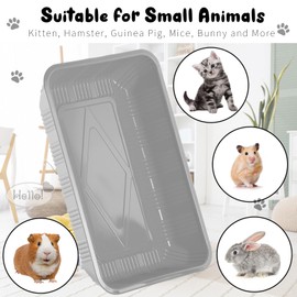 Tessco for you 60 Pack Cat Disposable Litter Boxes Plastic Kitty Litter Trays Recyclable Pans for Pet Travel, 16.7 x 10.5 x 3.4 Inch (Gray)