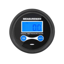 MEASUREMAN 2-1/2" Dial Size Digital Air Pressure Gauge with 1/4'' NPT Bottom Connector and Protective Boot, 0-200psi, Accuracy 1%, Battery Powered, with LED Light