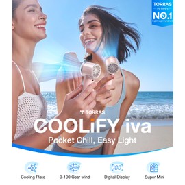 TORRAS COOLiFY iva Handheld Fan with Ice Cooler, 5000mAh Rechargeable Personal Fan, 0-100 Adjustable Speed, Super Mini Yet Powerful, Portable Hand Fan for Travel, Outdoor, Office, Working, Pink